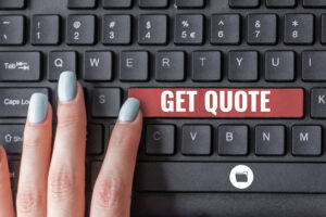 Image of a keyboard with a red key containing the text "Get Quote"